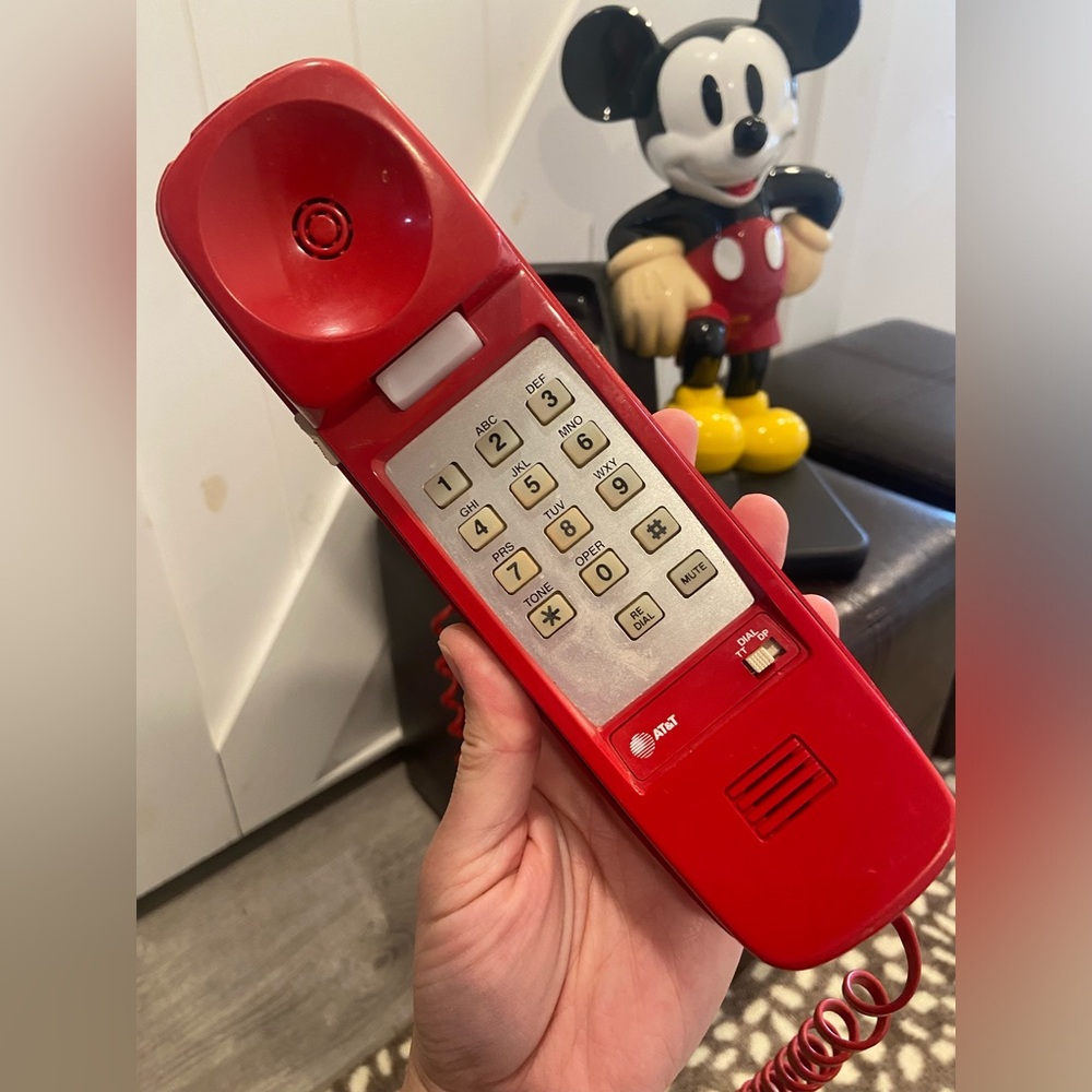 Disney Mickey Mouse Red and Black Telephone - Picture 3 of 9